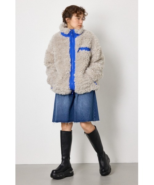 RODEO CROWNS WIDE BOWL（ロデオクラウンズワイドボウル）の「REVIVE CLASSIC FUR ジャケット（その他アウター・レディース・ブラウン系その他/ライトブラック/ライトグレー・FREE）」の7枚目の写真