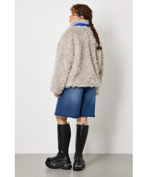 RODEO CROWNS WIDE BOWL（ロデオクラウンズワイドボウル）の「REVIVE CLASSIC FUR ジャケット（その他アウター・レディース・ブラウン系その他/ライトブラック/ライトグレー・FREE）」の8枚目の写真