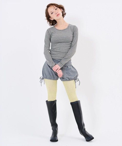 TINA:JOJUN(ティーナジョジュン)の「レイヤード デザイン ボーダー カットソー TINA:JOJUN(Tシャツ/カットソー・レディース・ベージュ/グレー・M)」の8枚目の写真