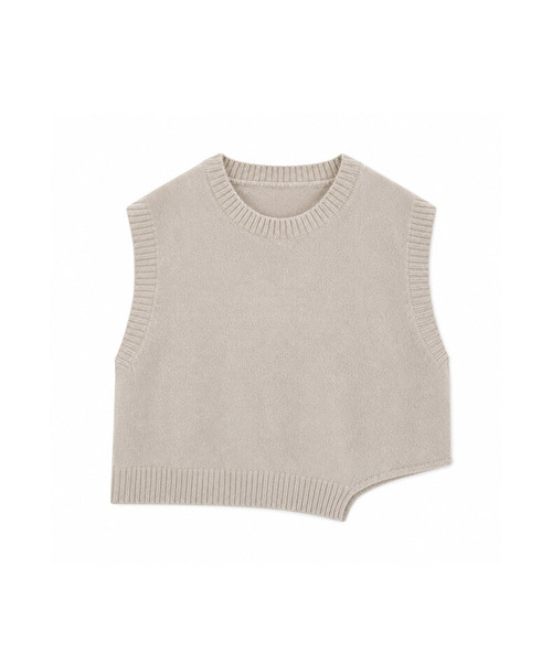 VASCARA(バスカラ)の「Unbalanced Knit Vest (6colors)(ベスト・レディース・スカイブルー/ブラック/ベージュ/ブラウン/グレー/チャコール・FREE)」の5枚目の写真