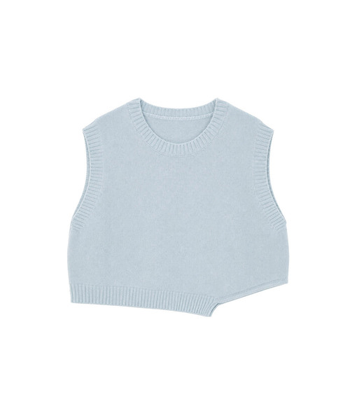 VASCARA(バスカラ)の「Unbalanced Knit Vest (6colors)(ベスト・レディース・スカイブルー/ブラック/ベージュ/ブラウン/グレー/チャコール・FREE)」の6枚目の写真