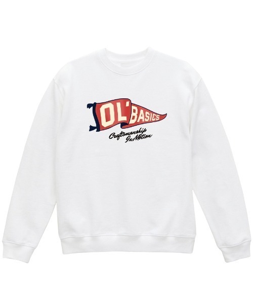 Ol' Basics(オールベーシックス)の「Ol' Basics(オール・ベーシックス) トレーナー スウェット フラッグイラスト ロゴ プリント 裏毛 トップス メンズ ユニセックス(スウェット・メンズ・ホワイト/ブラック/ミックスグレー・M/L/XL)」の2枚目の写真