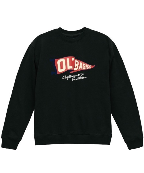 Ol' Basics(オールベーシックス)の「Ol' Basics(オール・ベーシックス) トレーナー スウェット フラッグイラスト ロゴ プリント 裏毛 トップス メンズ ユニセックス(スウェット・メンズ・ホワイト/ブラック/ミックスグレー・M/L/XL)」の1枚目の写真