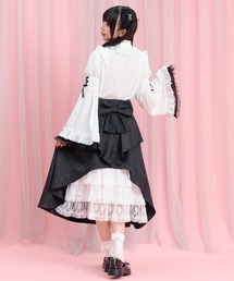 レースバッスルミディ丈スカート