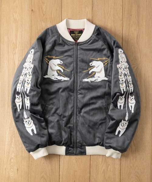 HOUSTON(ヒューストン)の「【22】〔HOUSTON/ヒューストン〕別珍 スーベニアジャケット/スカジャン TIGER/ALASKA(スカジャン・メンズ・ワイン系2/ブラック系1/ブラック系2/グレー系1・MEDIUM/LARGE)」の6枚目の写真