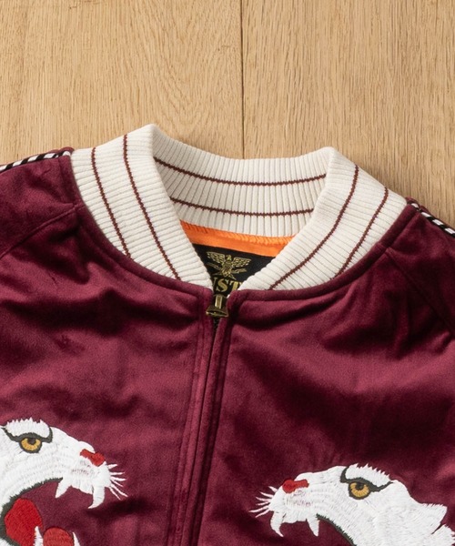 HOUSTON(ヒューストン)の「【22】〔HOUSTON/ヒューストン〕別珍 スーベニアジャケット/スカジャン TIGER/ALASKA(スカジャン・メンズ・ワイン系2/ブラック系1/ブラック系2/グレー系1・MEDIUM/LARGE)」の10枚目の写真