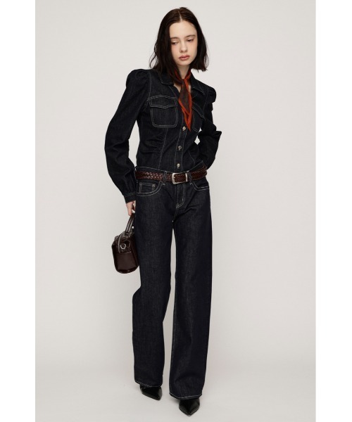 SLY（スライ）の「L/W WIDE STRAIGHT DENIM PT ローウエストワイドストレートデニムパンツ 秋服（デニムパンツ・レディース・ダークブルー/ダークパープル・1/2/0）」の3枚目の写真