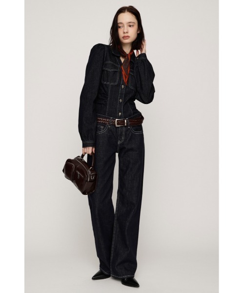SLY（スライ）の「L/W WIDE STRAIGHT DENIM PT ローウエストワイドストレートデニムパンツ 秋服（デニムパンツ・レディース・ダークブルー/ダークパープル・1/2/0）」の4枚目の写真