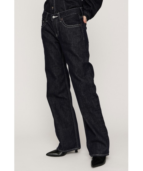 SLY（スライ）の「L/W WIDE STRAIGHT DENIM PT ローウエストワイドストレートデニムパンツ 秋服（デニムパンツ・レディース・ダークブルー/ダークパープル・1/2/0）」の6枚目の写真