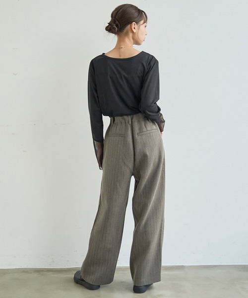 mil(ミル)の「ウールライク ダブルタックパンツ【588227】(スラックス・レディース・ダークブラウン/チャコールグレー/ブラウン系・M-Regular/M-Short/S-Regular/S-Short)」の8枚目の写真