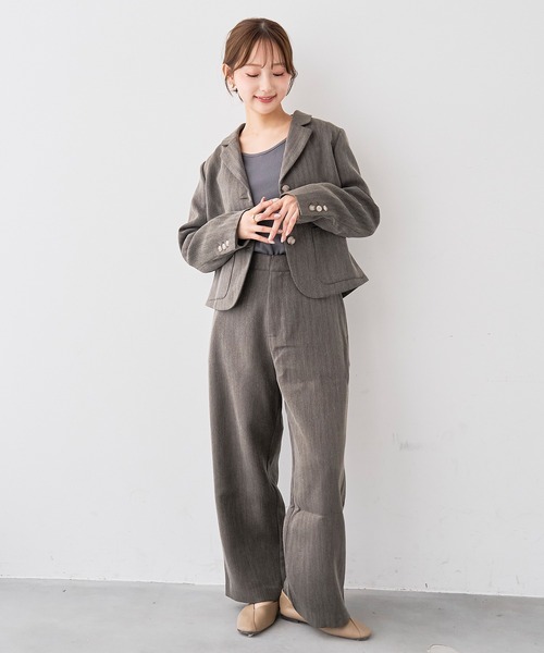 mil(ミル)の「ウールライク ダブルタックパンツ【588227】(スラックス・レディース・ダークブラウン/チャコールグレー/ブラウン系・M-Regular/M-Short/S-Regular/S-Short)」の13枚目の写真