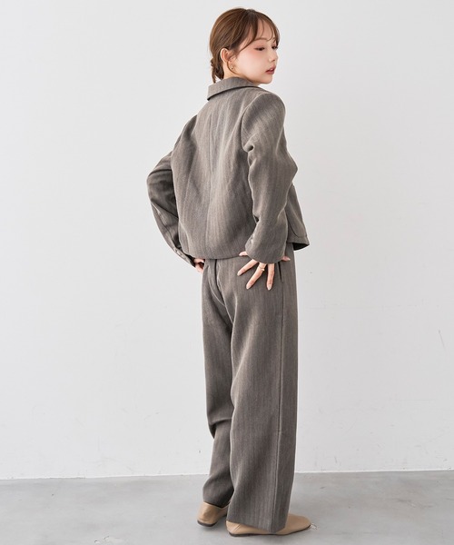 mil(ミル)の「ウールライク ダブルタックパンツ【588227】(スラックス・レディース・ダークブラウン/チャコールグレー/ブラウン系・M-Regular/M-Short/S-Regular/S-Short)」の15枚目の写真