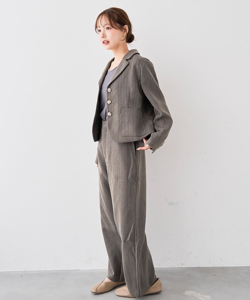 mil(ミル)の「ウールライク ダブルタックパンツ【588227】(スラックス・レディース・ダークブラウン/チャコールグレー/ブラウン系・M-Regular/M-Short/S-Regular/S-Short)」の14枚目の写真