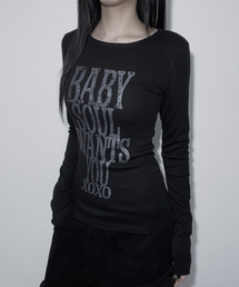 ソウル スリムフィット長袖トップス (BLACK)