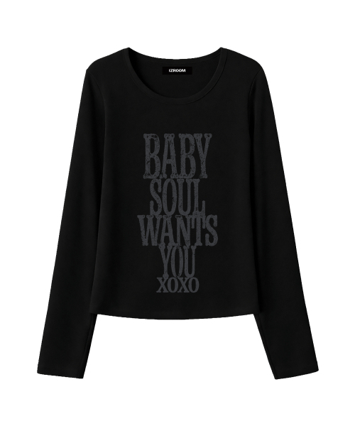 IZROOM（イズルーム）の「ソウル スリムフィット長袖トップス (BLACK)（Tシャツ/カットソー・レディース・その他・FREE）」の8枚目の写真