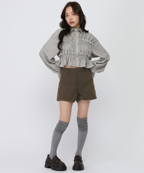 3.3 Field Trip (3.3フィールドトリップ)の「3.3 Field Trip/ウールライクショートパンツ(その他パンツ・レディース・ブラック/ダークブラウン・SMALL/MEDIUM)」の13枚目の写真