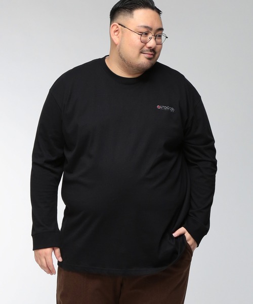 OUTDOOR PRODUCTS(アウトドアプロダクツ)の「Tシャツ 長袖 メンズ 大きいサイズ 天竺 アウトドアバックプリント クルーネック ロングスリーブ カットソー OUTDOOR PRODUCTS (アウトドアプロダクツ)(Tシャツ/カットソー・メンズ・ブラック/ベージュ・3L/4L/5L)」の4枚目の写真
