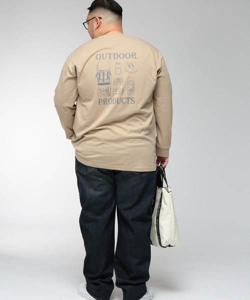 OUTDOOR PRODUCTS(アウトドアプロダクツ)の「Tシャツ 長袖 メンズ 大きいサイズ 天竺 アウトドアバックプリント クルーネック ロングスリーブ カットソー OUTDOOR PRODUCTS (アウトドアプロダクツ)(Tシャツ/カットソー・メンズ・ブラック/ベージュ・3L/4L/5L)」の11枚目の写真