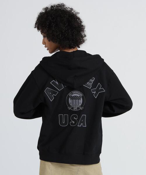 AVIREX（アヴィレックス）の「《WEB&DEPOT限定》VARSITY ZIP UP PARKA/パーカー（パーカー・メンズ・レッド系その他4/ホワイト/オリーブ系1/ブラック・S）」の2枚目の写真