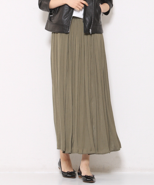 MYSELF ABAHOUSE（マイセルフアバハウス）の「ヴィンテージサテンロングスカート（スカート・レディース・ベージュ/カーキ/チャコールグレー/ネイビー・FREE）」の3枚目の写真