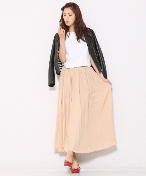 MYSELF ABAHOUSE（マイセルフアバハウス）の「ヴィンテージサテンロングスカート（スカート・レディース・ベージュ/カーキ/チャコールグレー/ネイビー・FREE）」の8枚目の写真
