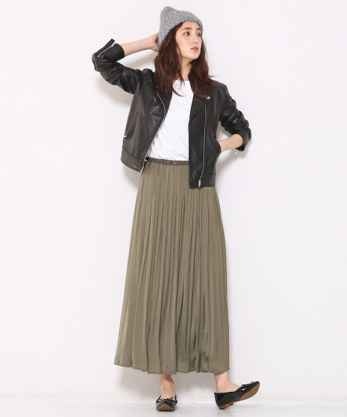 MYSELF ABAHOUSE（マイセルフアバハウス）の「ヴィンテージサテンロングスカート（スカート・レディース・ベージュ/カーキ/チャコールグレー/ネイビー・FREE）」の19枚目の写真