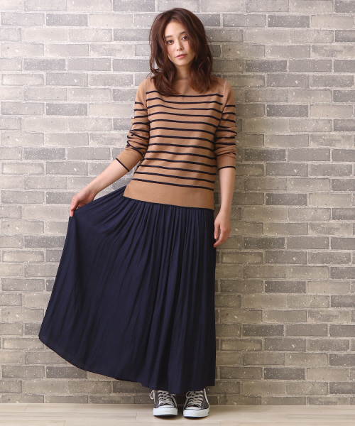 MYSELF ABAHOUSE（マイセルフアバハウス）の「ヴィンテージサテンロングスカート（スカート・レディース・ベージュ/カーキ/チャコールグレー/ネイビー・FREE）」の10枚目の写真