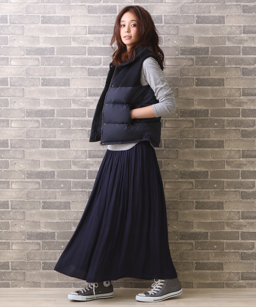 MYSELF ABAHOUSE（マイセルフアバハウス）の「ヴィンテージサテンロングスカート（スカート・レディース・ベージュ/カーキ/チャコールグレー/ネイビー・FREE）」の11枚目の写真