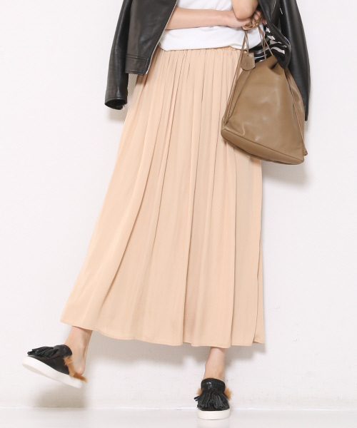 MYSELF ABAHOUSE（マイセルフアバハウス）の「ヴィンテージサテンロングスカート（スカート・レディース・ベージュ/カーキ/チャコールグレー/ネイビー・FREE）」の20枚目の写真