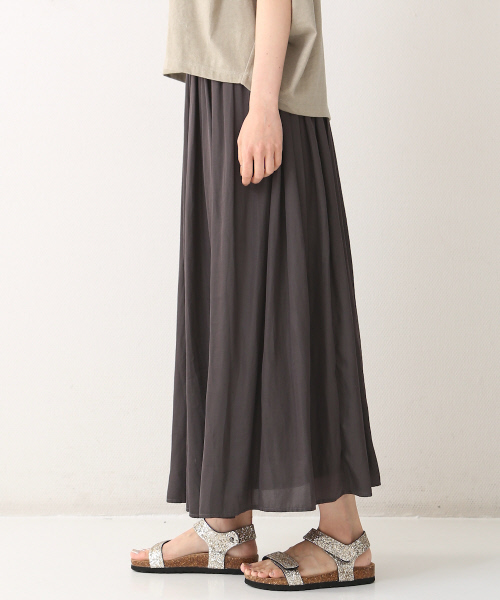 MYSELF ABAHOUSE（マイセルフアバハウス）の「ヴィンテージサテンロングスカート（スカート・レディース・ベージュ/カーキ/チャコールグレー/ネイビー・FREE）」の12枚目の写真