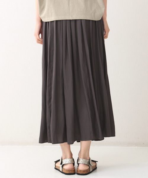 MYSELF ABAHOUSE（マイセルフアバハウス）の「ヴィンテージサテンロングスカート（スカート・レディース・ベージュ/カーキ/チャコールグレー/ネイビー・FREE）」の13枚目の写真