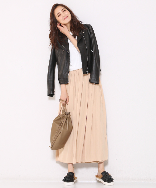 MYSELF ABAHOUSE（マイセルフアバハウス）の「ヴィンテージサテンロングスカート（スカート・レディース・ベージュ/カーキ/チャコールグレー/ネイビー・FREE）」の17枚目の写真