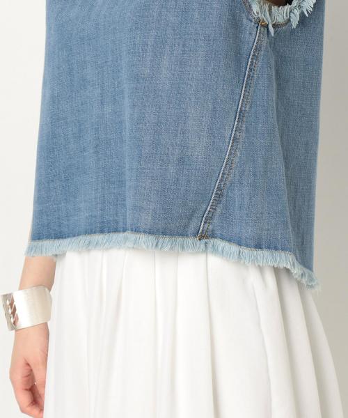 Another Edition(アナザーエディション)の「デニムフリンジノースリーブ/AEBC フリンジ NSL DNM◆(シャツ/ブラウス・レディース・コバルトブルー・FREE)」の8枚目の写真