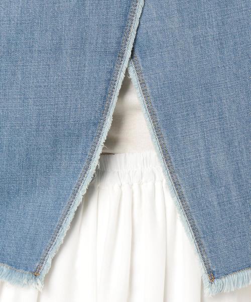 Another Edition(アナザーエディション)の「デニムフリンジノースリーブ/AEBC フリンジ NSL DNM◆(シャツ/ブラウス・レディース・コバルトブルー・FREE)」の10枚目の写真