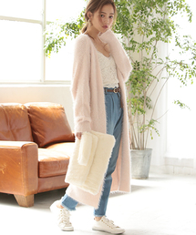 one after another NICE CLAUP | くるくるフェザーロングカーデ(カーディガン/ボレロ)