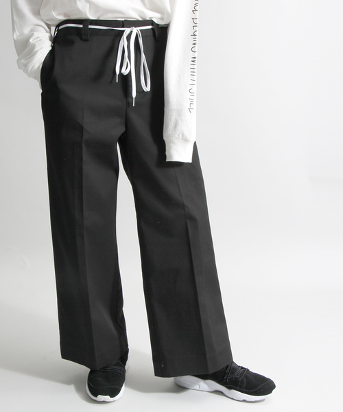 Dickies（ディッキーズ）の「∴WEGO/Dickies別注ワイドパンツ（チノパンツ・メンズ・ベージュ/ブラック・LARGE/MEDIUM）」の2枚目の写真