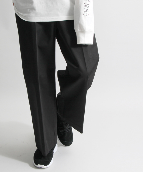 Dickies（ディッキーズ）の「∴WEGO/Dickies別注ワイドパンツ（チノパンツ・メンズ・ベージュ/ブラック・LARGE/MEDIUM）」の9枚目の写真