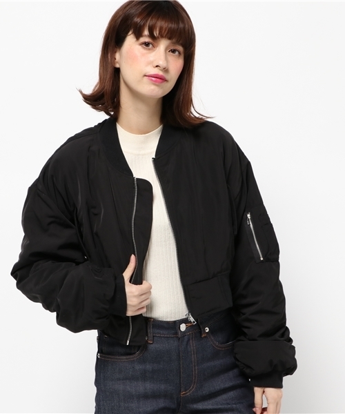 WEGO(ウィゴー)の「DISPARK/ボリュームスリーブMA-1(MA-1・レディース・カーキ/ブラック・FREE)」の9枚目の写真