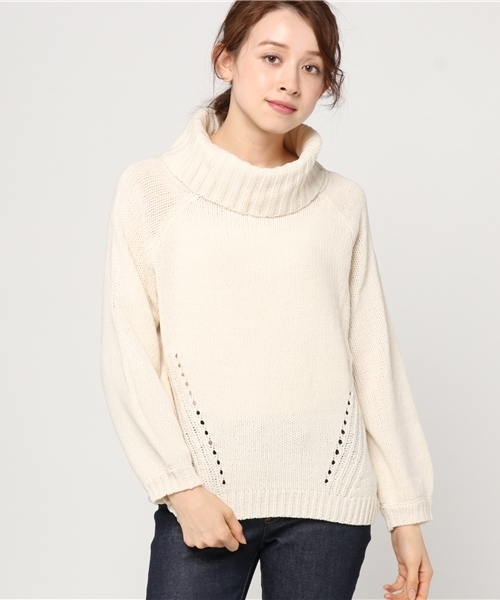 VENCEEXCHANGE（ヴァンスエクスチェンジ）の「オフタートルモールプルオーバー（ニット/セーター・レディース・ブラック/スカイブルー/ピンク/オフホワイト/グレー・MEDIUM）」の18枚目の写真