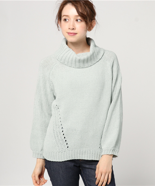 VENCEEXCHANGE（ヴァンスエクスチェンジ）の「オフタートルモールプルオーバー（ニット/セーター・レディース・ブラック/スカイブルー/ピンク/オフホワイト/グレー・MEDIUM）」の15枚目の写真