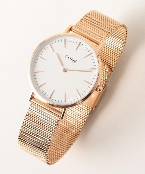CLUSE(クルース)の「<CLUSE>メッシュ 38mmフェイスウォッチ/ピンクゴールドカラー :(アナログ腕時計・レディース・ピンク・FREE)」の2枚目の写真