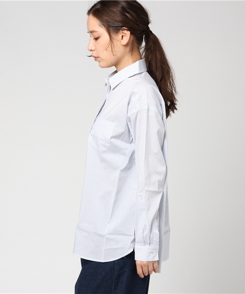 Honeys（ハニーズ）の「２ｗａｙシャツ（シャツ/ブラウス・レディース・ブルー系その他/ホワイト×ネイビー/ホワイト×ブラック/ホワイト×ブルー/ホワイト・L/M）」の7枚目の写真