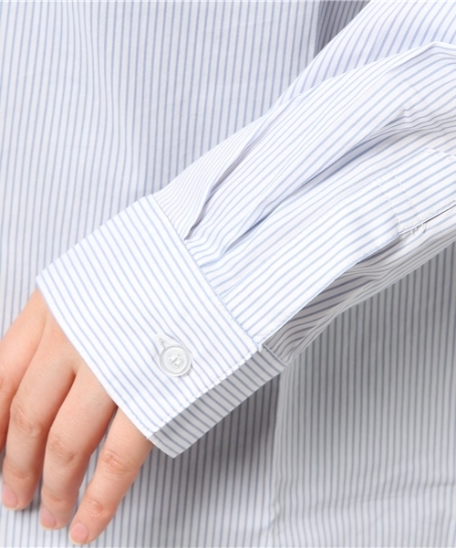 Honeys（ハニーズ）の「２ｗａｙシャツ（シャツ/ブラウス・レディース・ブルー系その他/ホワイト×ネイビー/ホワイト×ブラック/ホワイト×ブルー/ホワイト・L/M）」の11枚目の写真