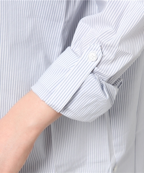 Honeys（ハニーズ）の「２ｗａｙシャツ（シャツ/ブラウス・レディース・ブルー系その他/ホワイト×ネイビー/ホワイト×ブラック/ホワイト×ブルー/ホワイト・L/M）」の12枚目の写真