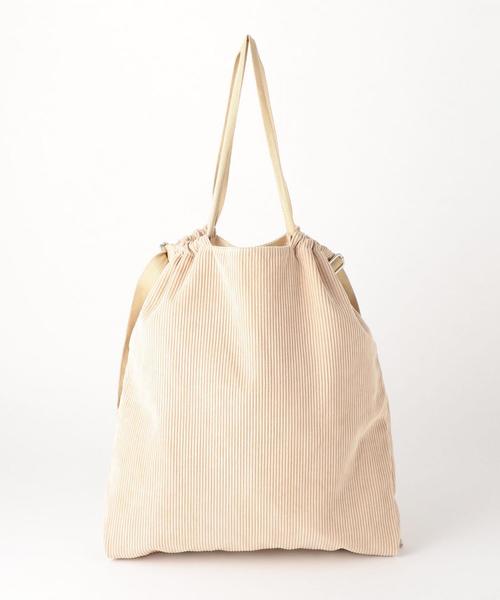 Another Edition（アナザーエディション）の「コーデュロイトートバッグ（トートバッグ・レディース・グレー/ベージュ・フリー）」の4枚目の写真
