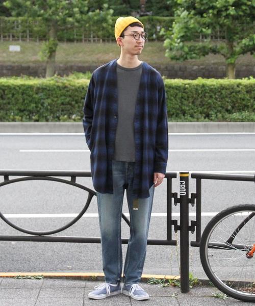 coen（コーエン）の「オンブレチェックネルシャツガウン（シャツ/ブラウス・メンズ・ネイビー/ブラック・SMALL/LARGE/MEDIUM）」の15枚目の写真