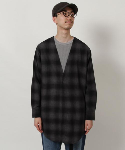 coen（コーエン）の「オンブレチェックネルシャツガウン（シャツ/ブラウス・メンズ・ネイビー/ブラック・SMALL/LARGE/MEDIUM）」の17枚目の写真