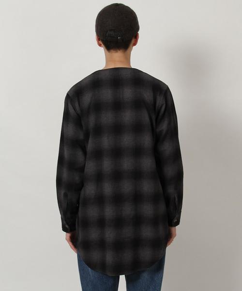 coen（コーエン）の「オンブレチェックネルシャツガウン（シャツ/ブラウス・メンズ・ネイビー/ブラック・SMALL/LARGE/MEDIUM）」の8枚目の写真