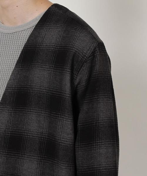 coen（コーエン）の「オンブレチェックネルシャツガウン（シャツ/ブラウス・メンズ・ネイビー/ブラック・SMALL/LARGE/MEDIUM）」の10枚目の写真