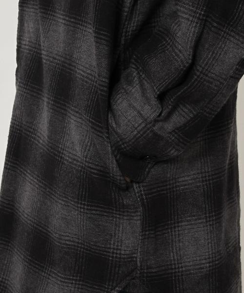 coen（コーエン）の「オンブレチェックネルシャツガウン（シャツ/ブラウス・メンズ・ネイビー/ブラック・SMALL/LARGE/MEDIUM）」の3枚目の写真